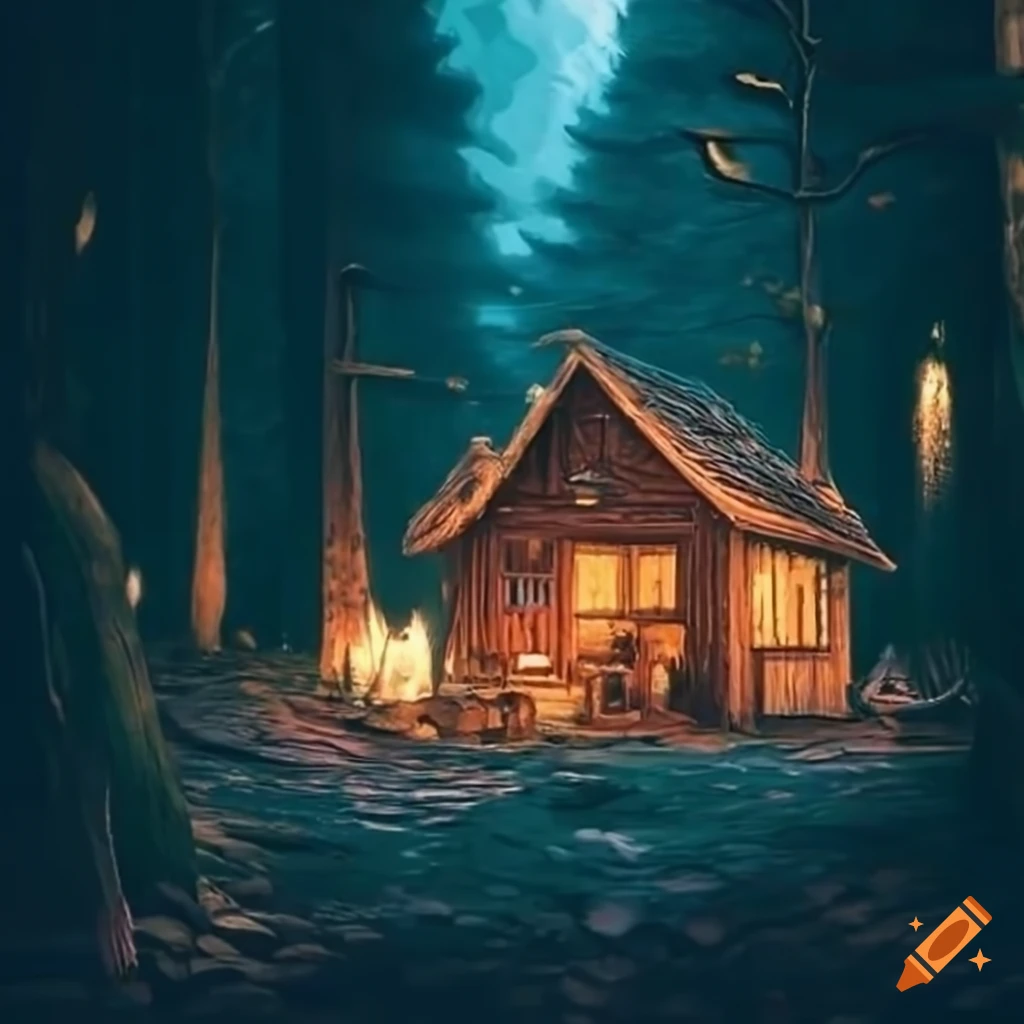 cozy forest hut