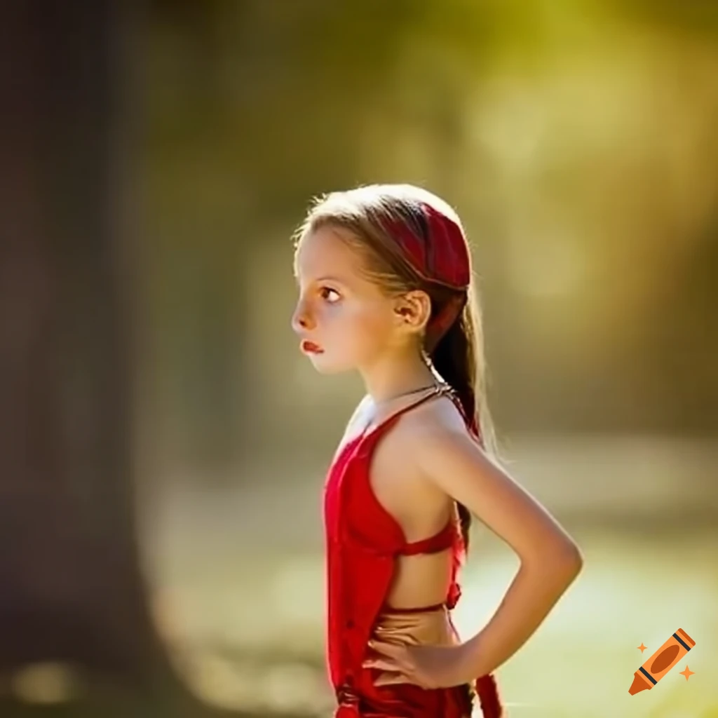 side view of a young gladiator girl