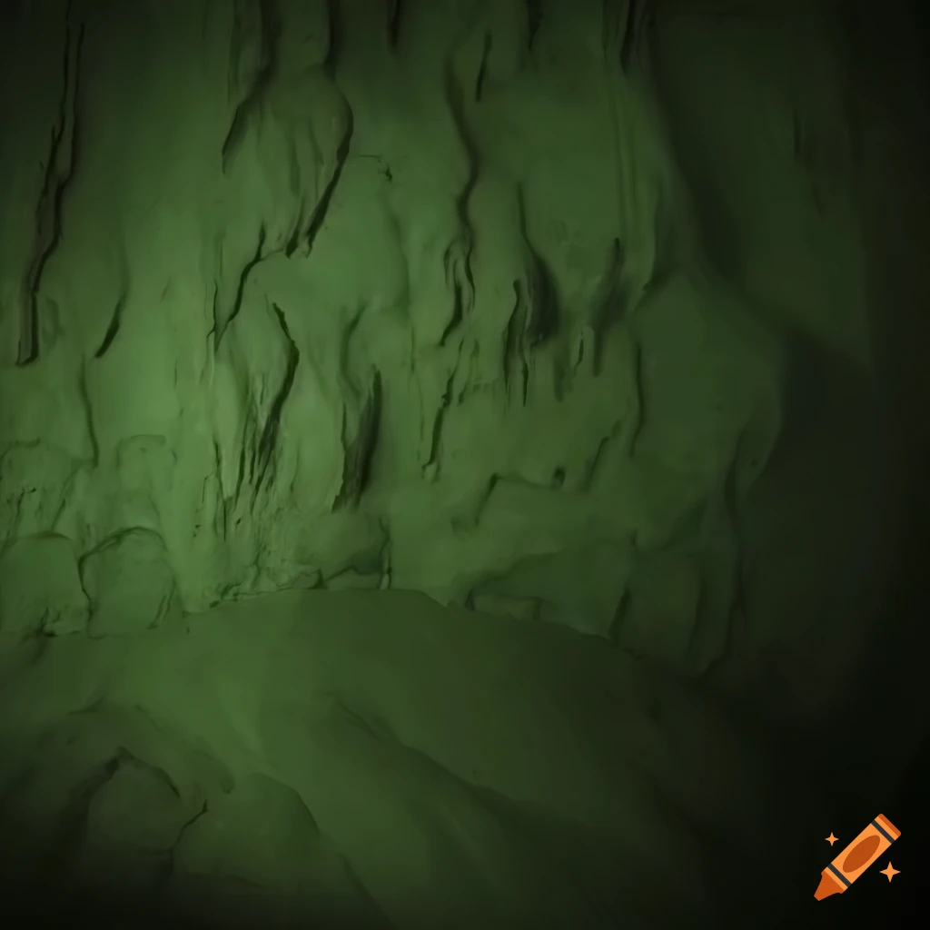 greenish textured cave wall