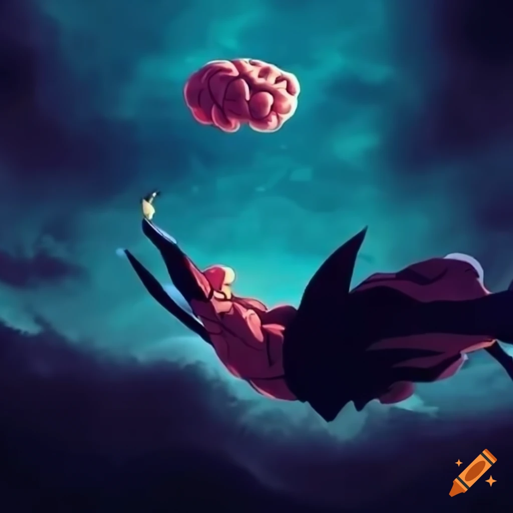 Anime artwork of a brain exercising on Craiyon
