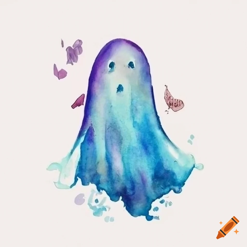 Watercolor ghost drawing on Craiyon