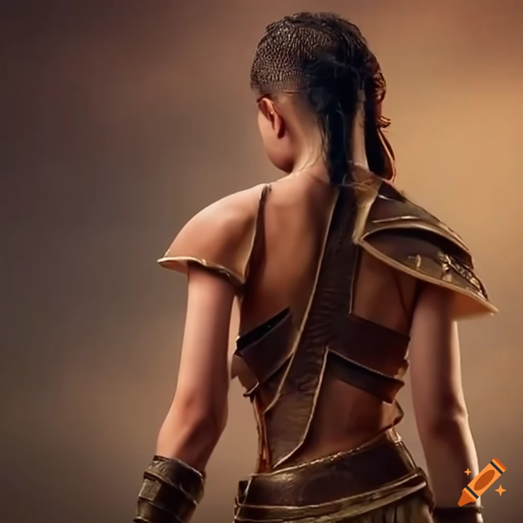 fantasy girl gladiator from behind