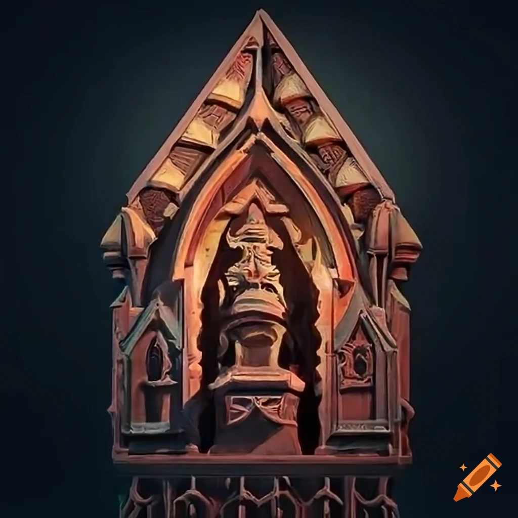 'architectural stave carving'style artwork in highdefinition