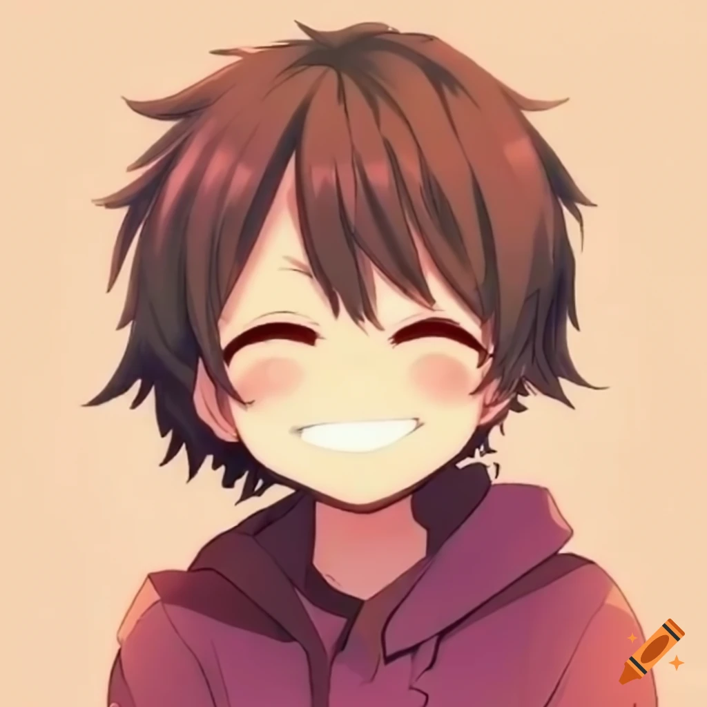 anime kid with an irregular smile