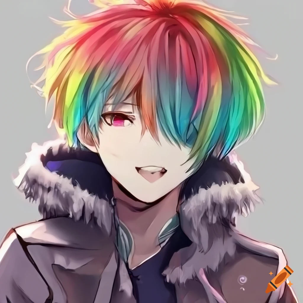 anime boy with unique fashion style