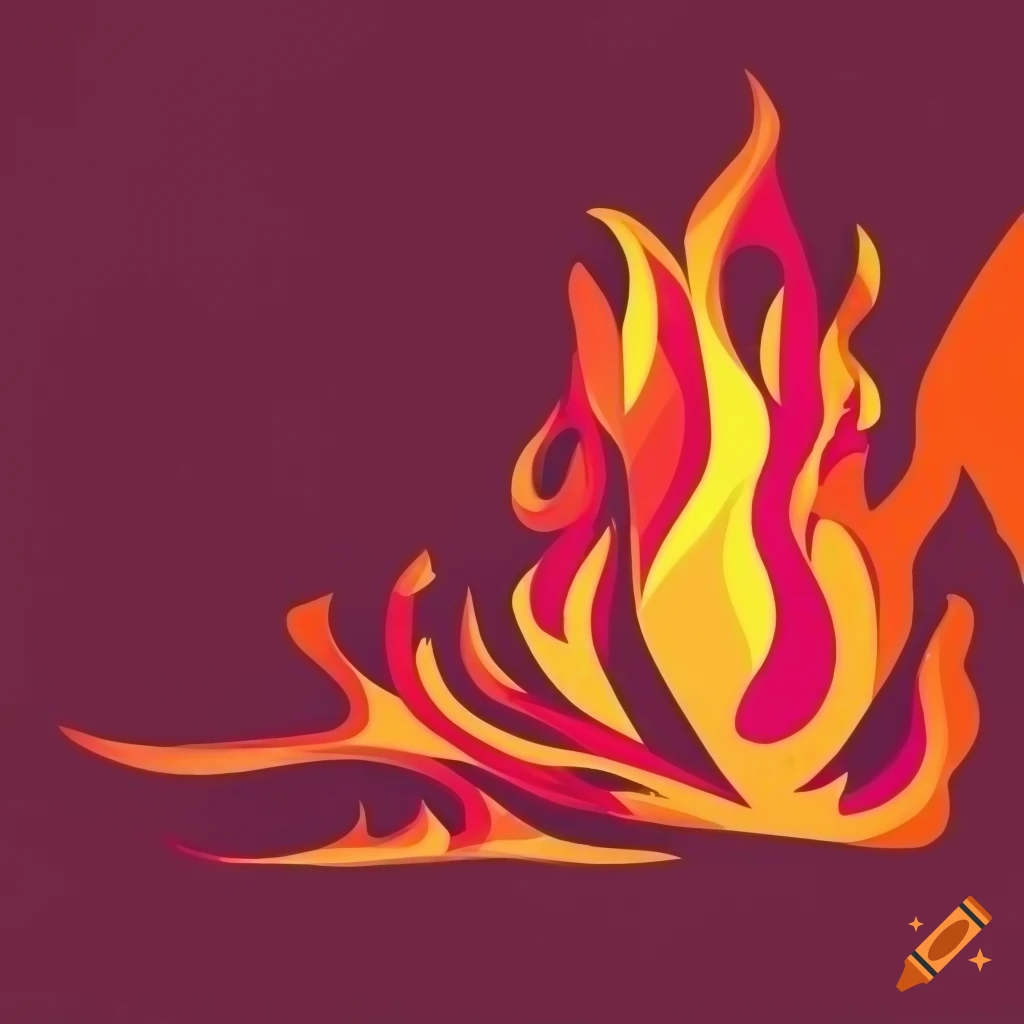 Vector Art Of Pink Fire Flames