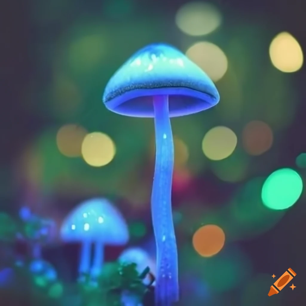 bokeh of glowing mushrooms
