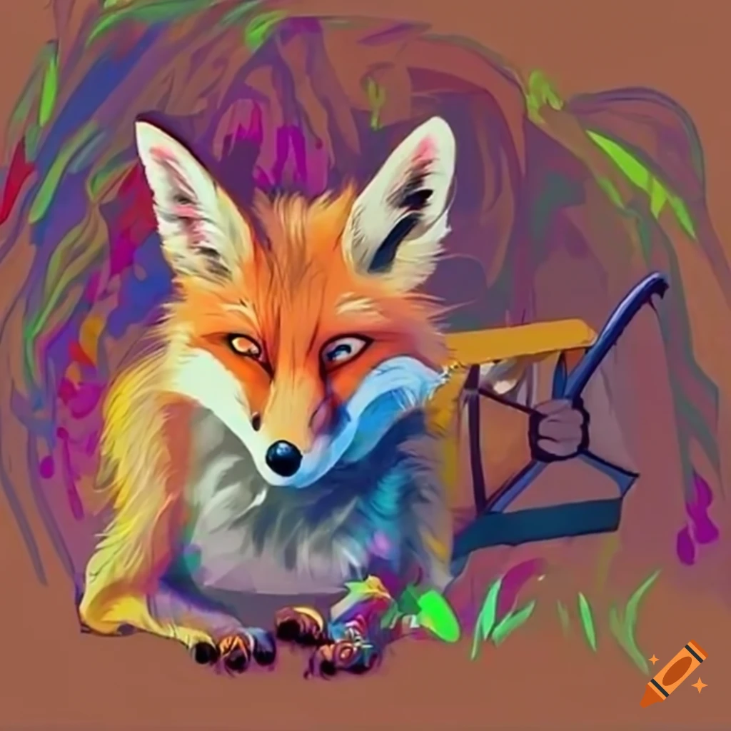 image of a fox caught in a trap