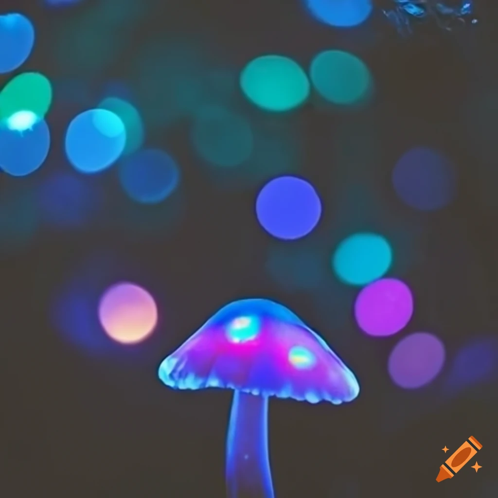 bokeh of glowing mushrooms