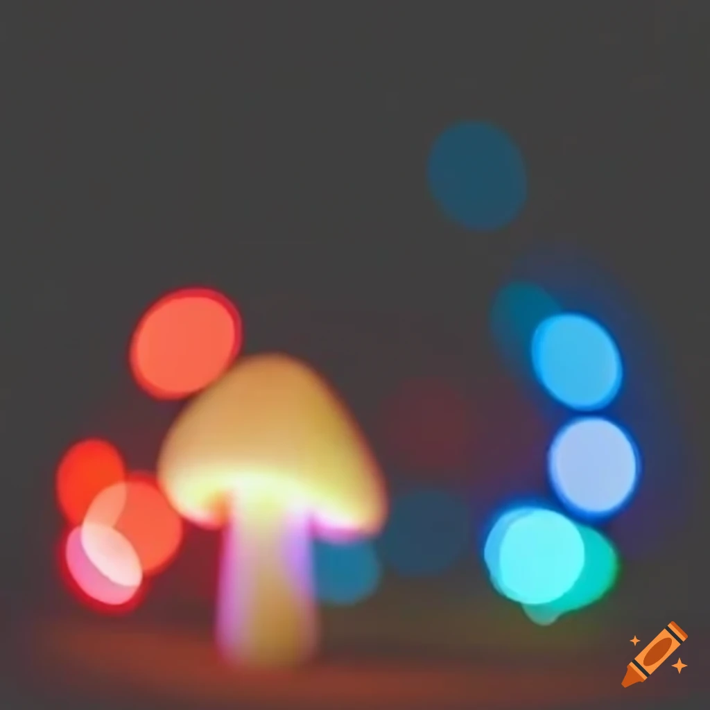 bokeh lights in the shape of mushrooms