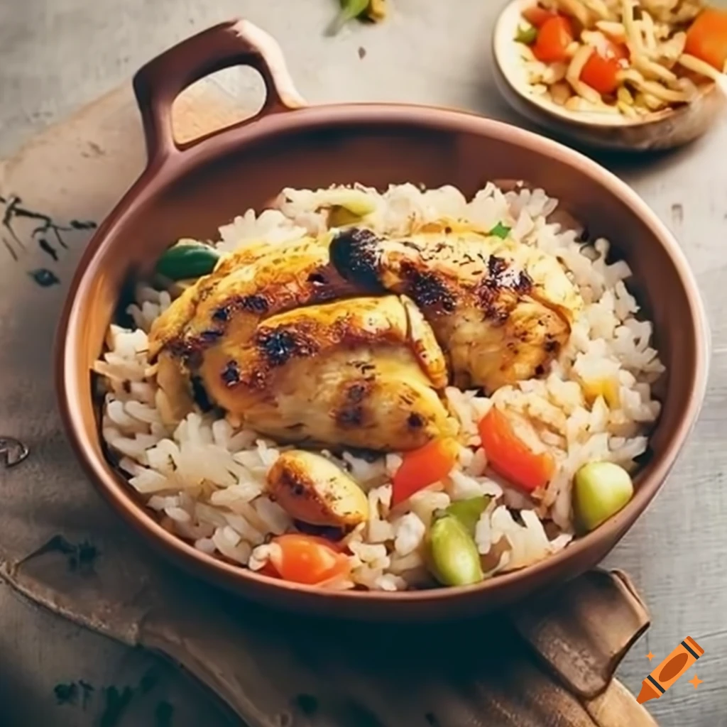 parboiled rice with chicken and vegetables