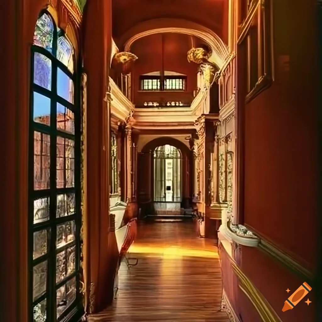 Interior of the main lobby of the ss citadel cruise ship on Craiyon