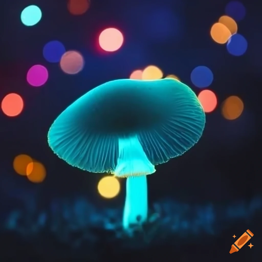 bokeh of glowing mushrooms