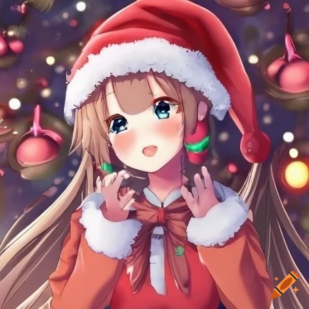 I poorly draw christmas caps onto anime girls