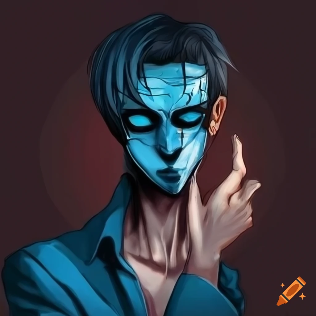 Man with a cool mask on his head