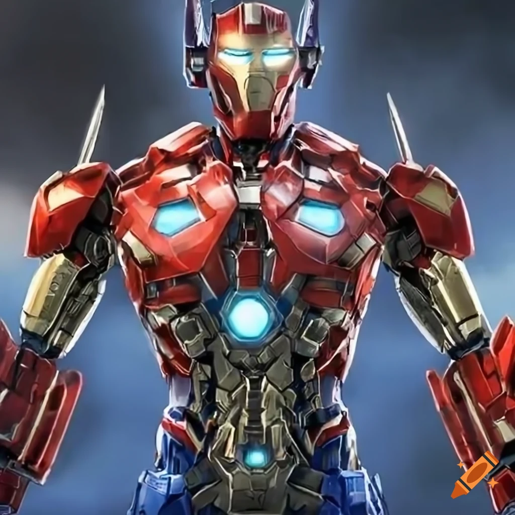 action figure of Ironman as Optimus Prime