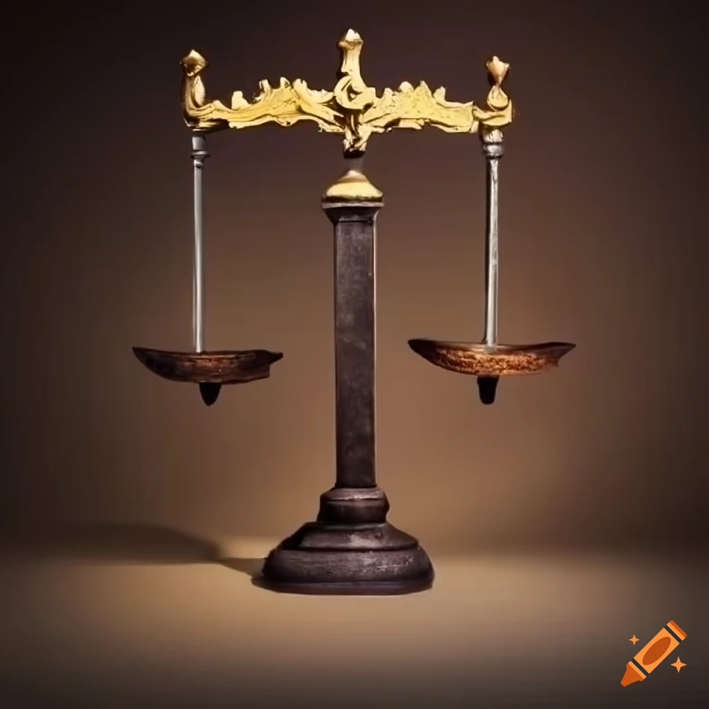 antique scale with a sword