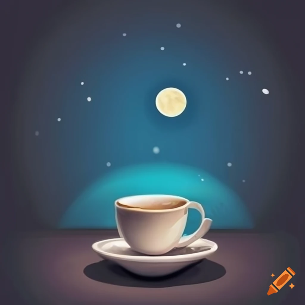 Coffee Cup Under The Moonlight On Craiyon