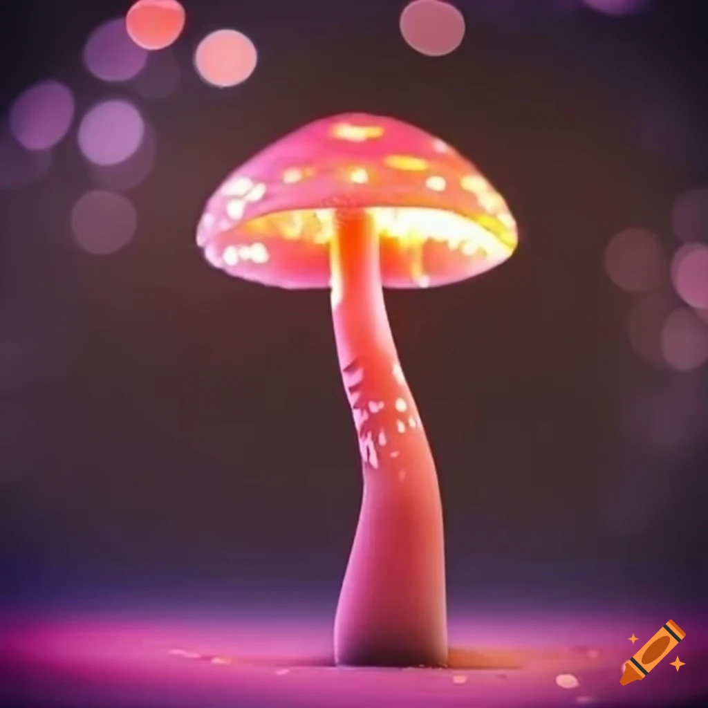 bokeh of glowing mushrooms in the dark