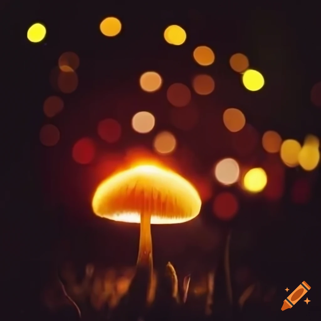 bokeh with glowing mushrooms