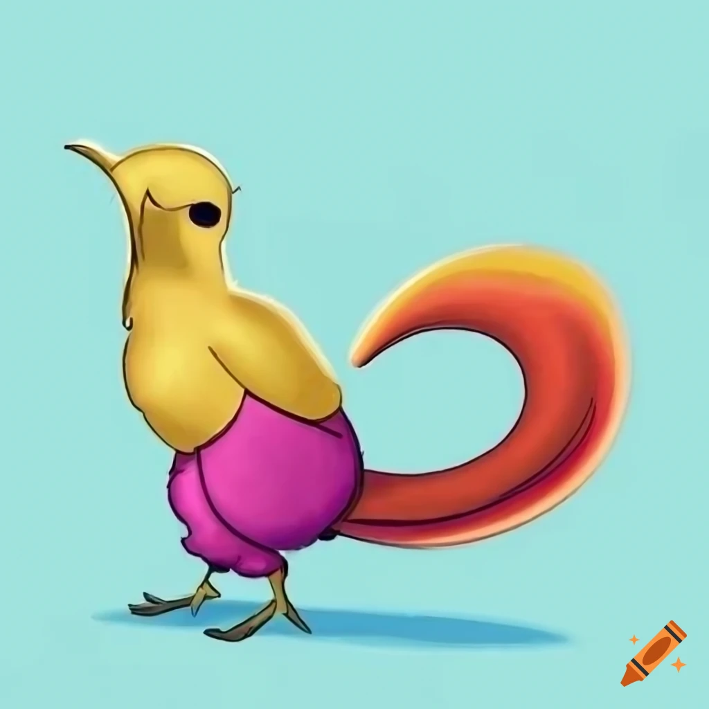 Ilustração de um pássaro cartoonizado