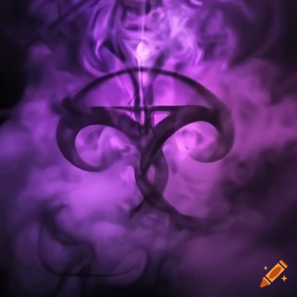 Dark purple smoke surrounding a runic symbol