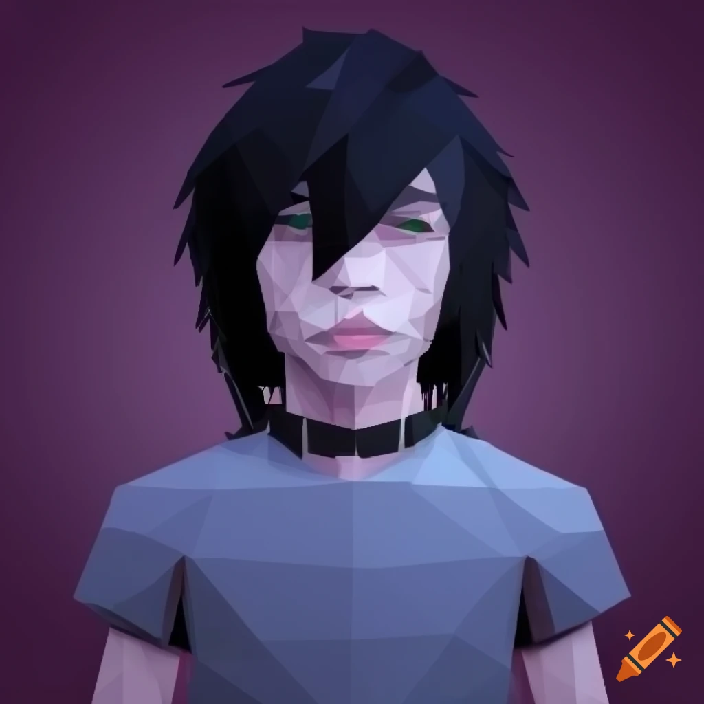 low-poly emo guy avatar