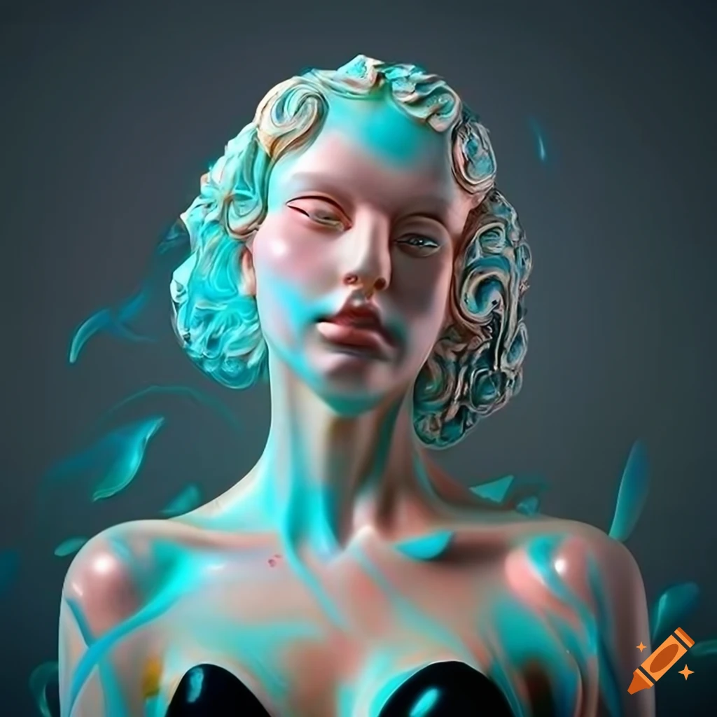 Intricately sculpted marble figures in vibrant colors