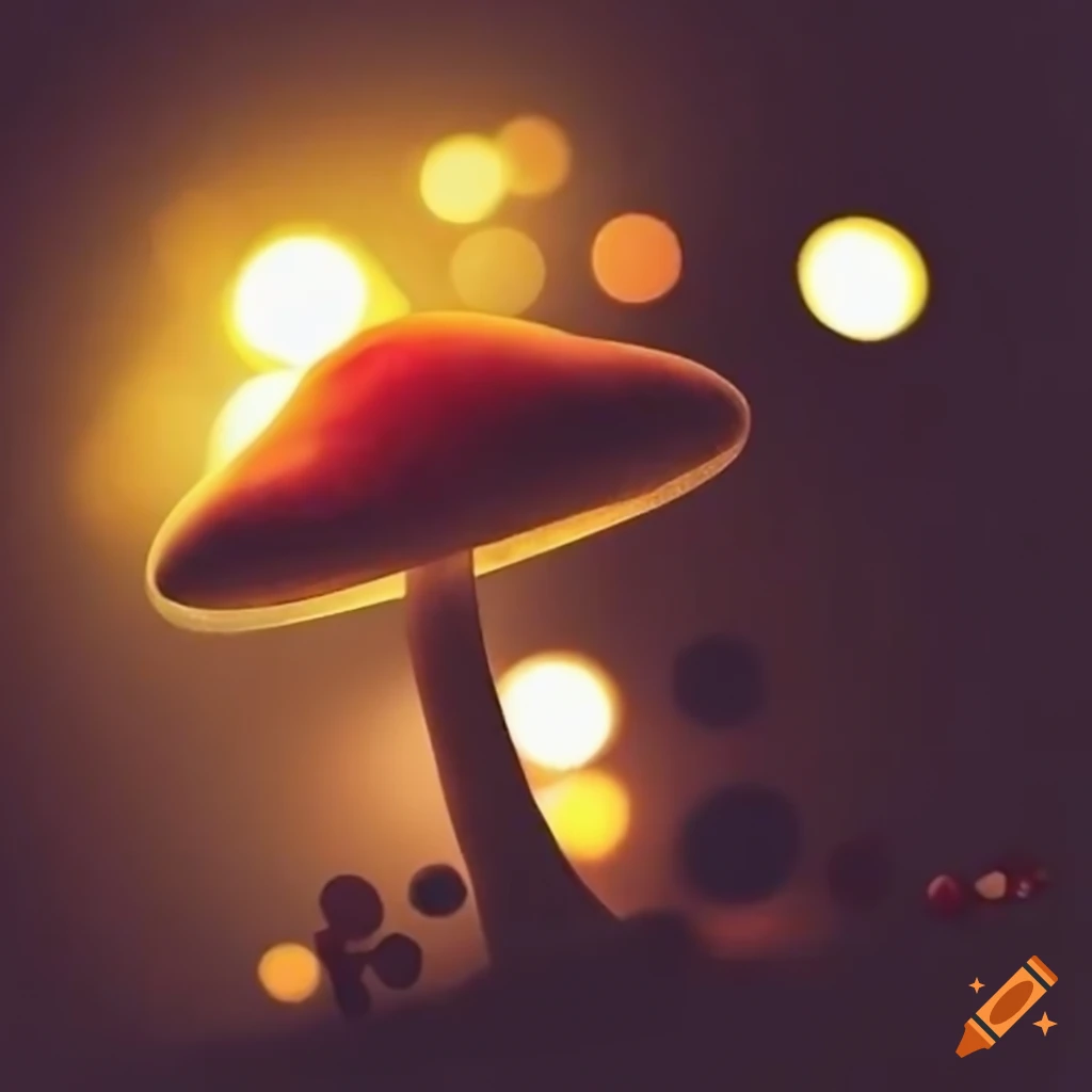 beautiful bokeh of glowing mushrooms