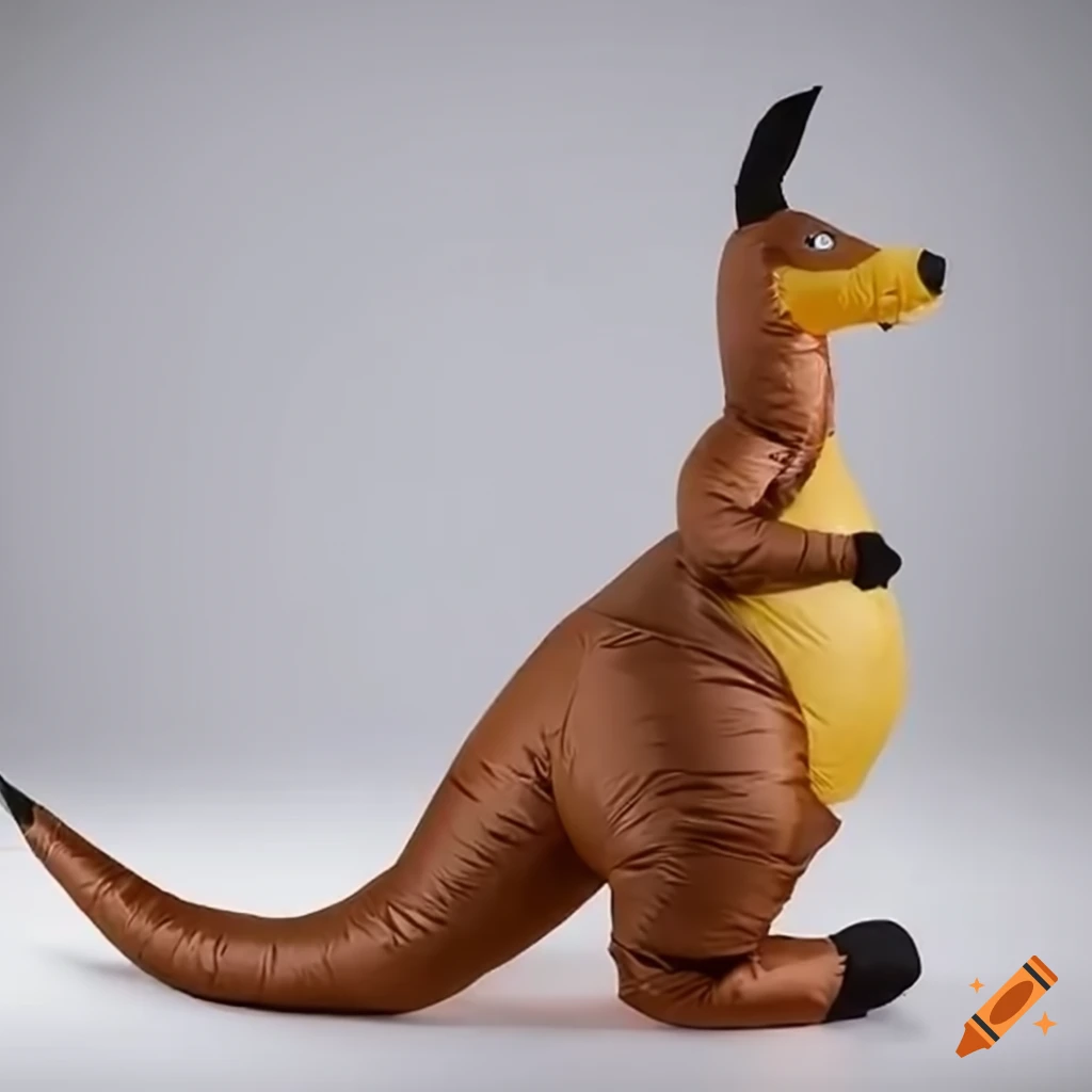 child in inflatable kangaroo costume