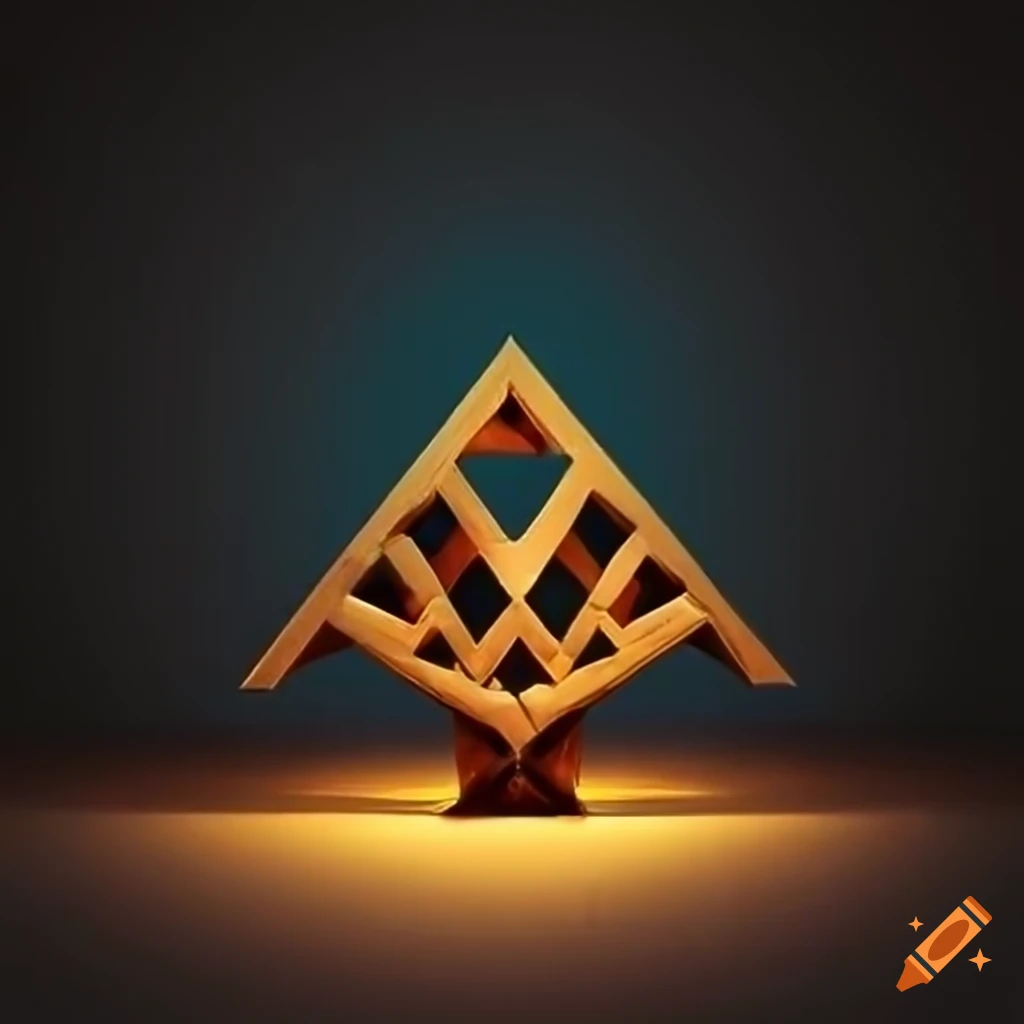 minimalistic carving of triforce symbol