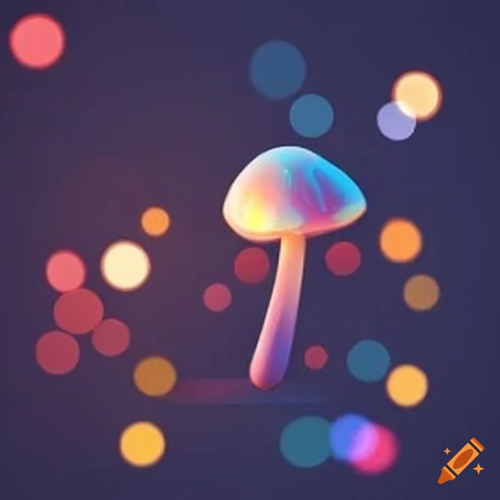 bokeh of mushrooms in the shape of little lights