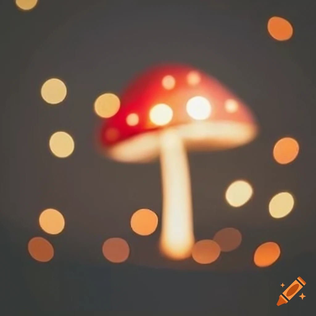 bokeh lights shaped like mushrooms
