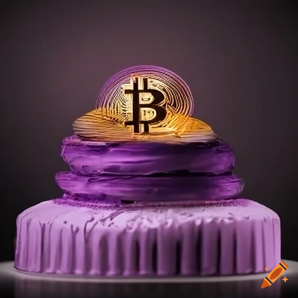 Purple and orange 4k glowing cake inspired by bitcoin's ethereal beauty on  Craiyon