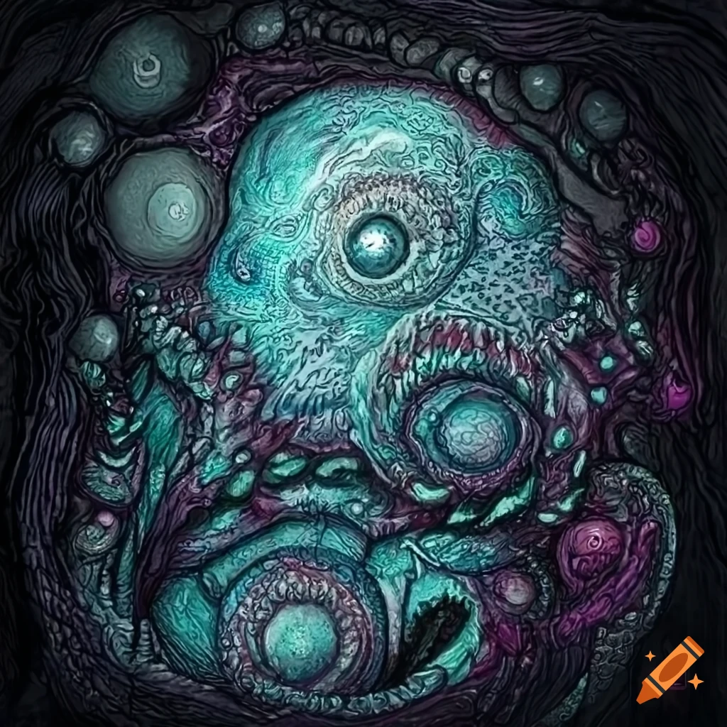 Artwork depicting azathoth's filtering grace on Craiyon