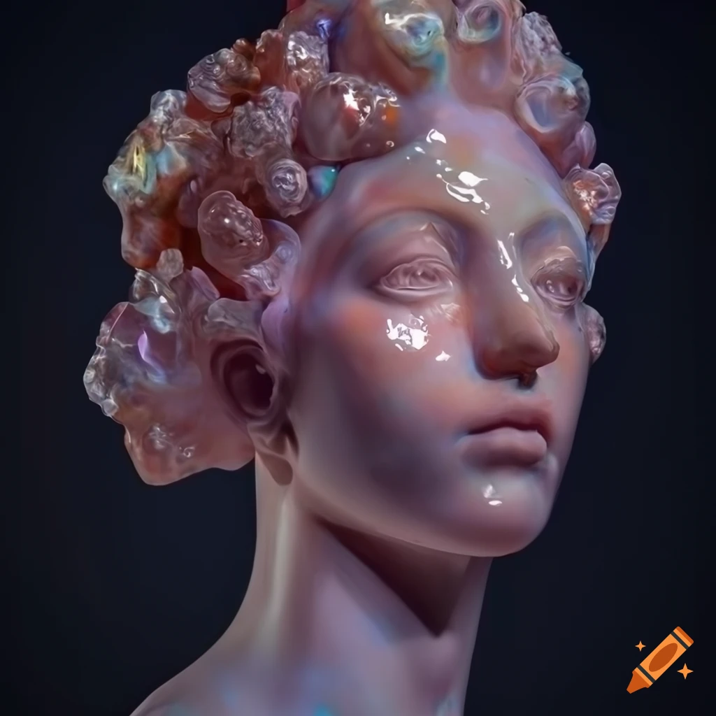 Intricately sculpted marble figures with vibrant colors
