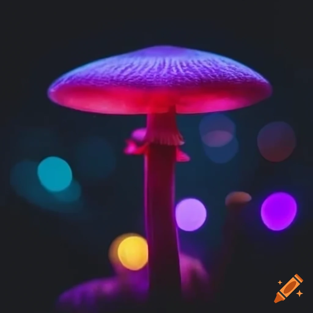 bokeh of glowing mushrooms