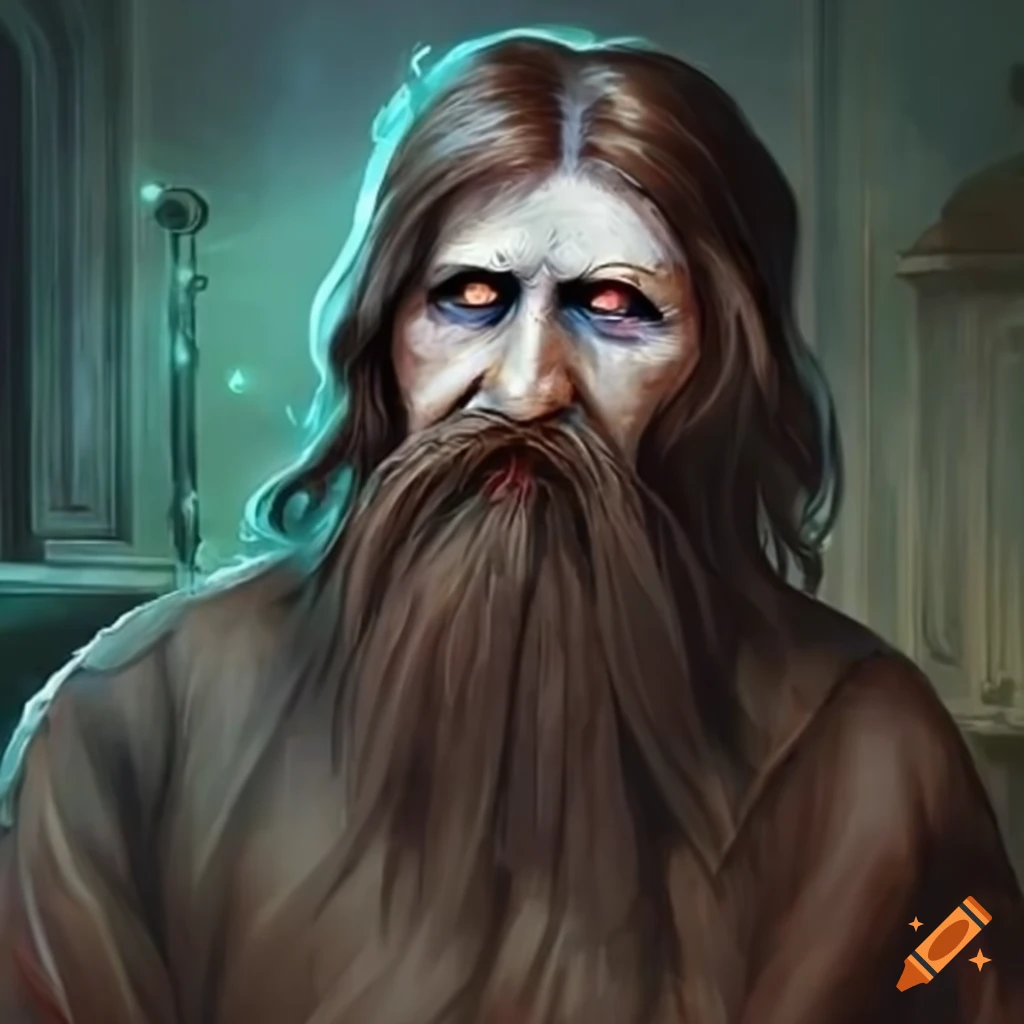 Image of rasputin with dark magic on Craiyon