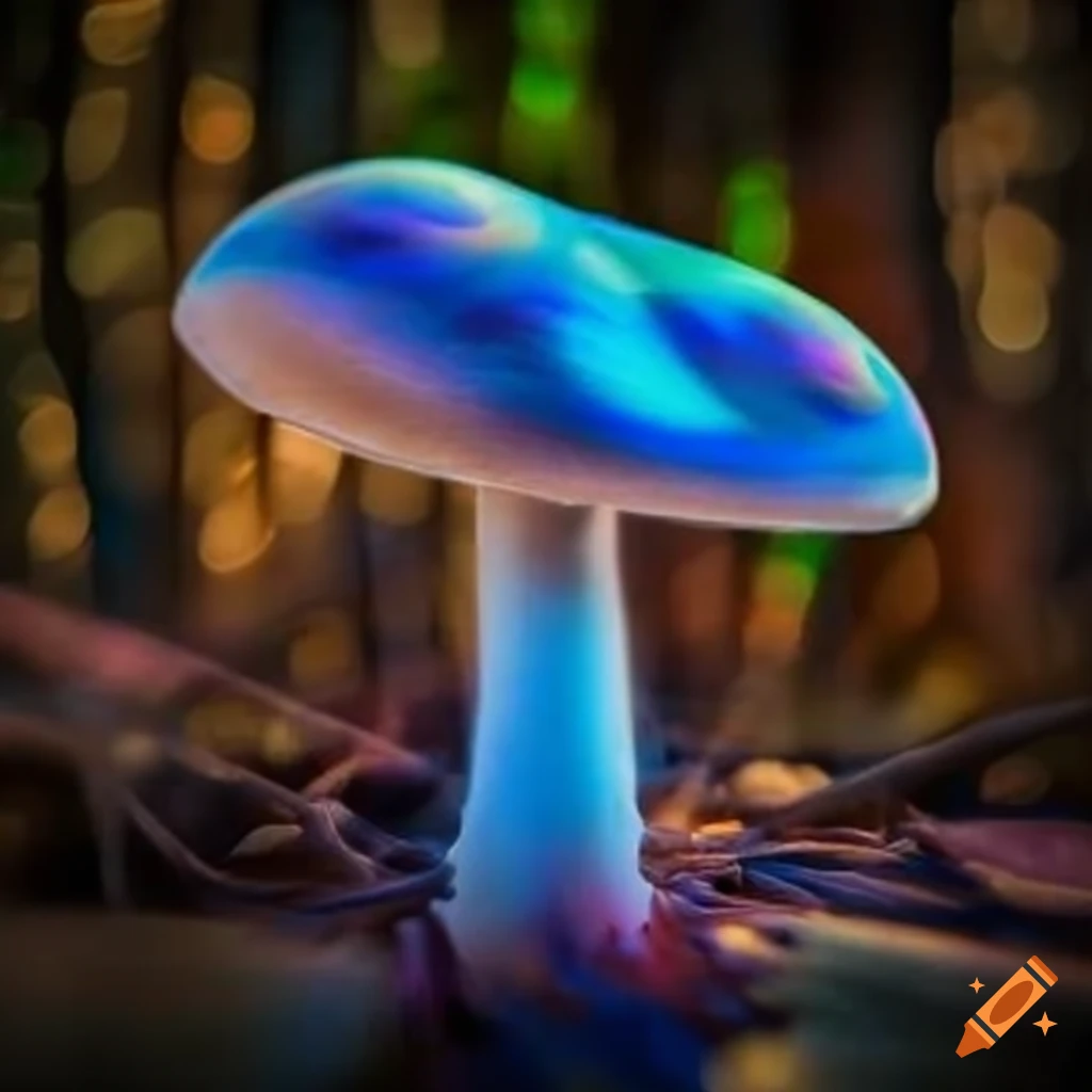 mushroom with a colorful aura