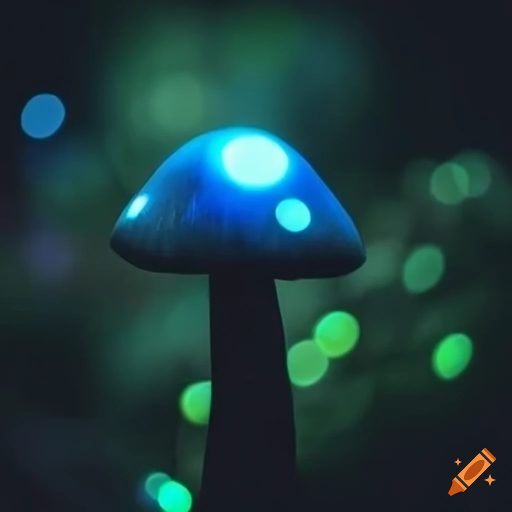 bokeh of glowing mushrooms