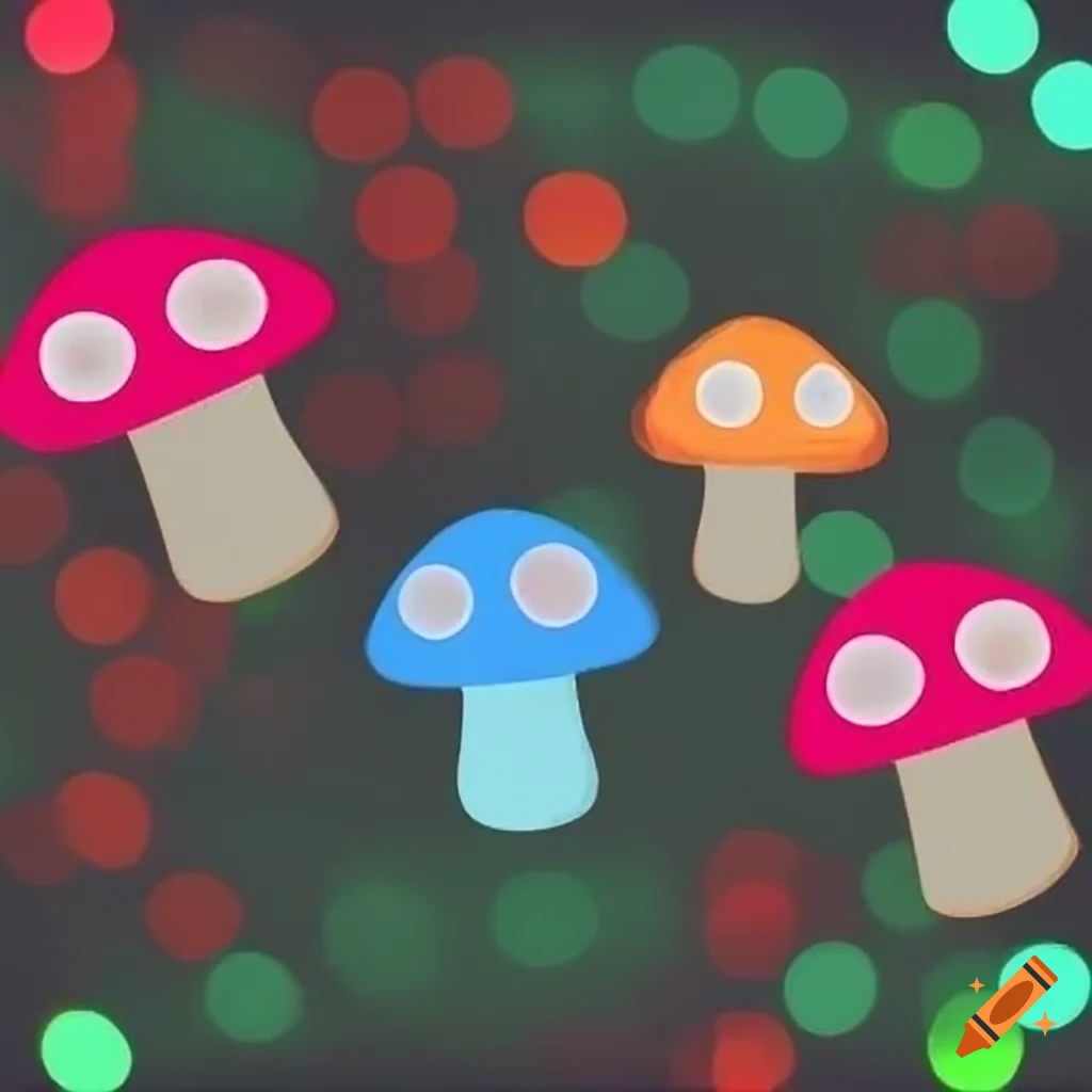 mushroom-shaped bokeh lights