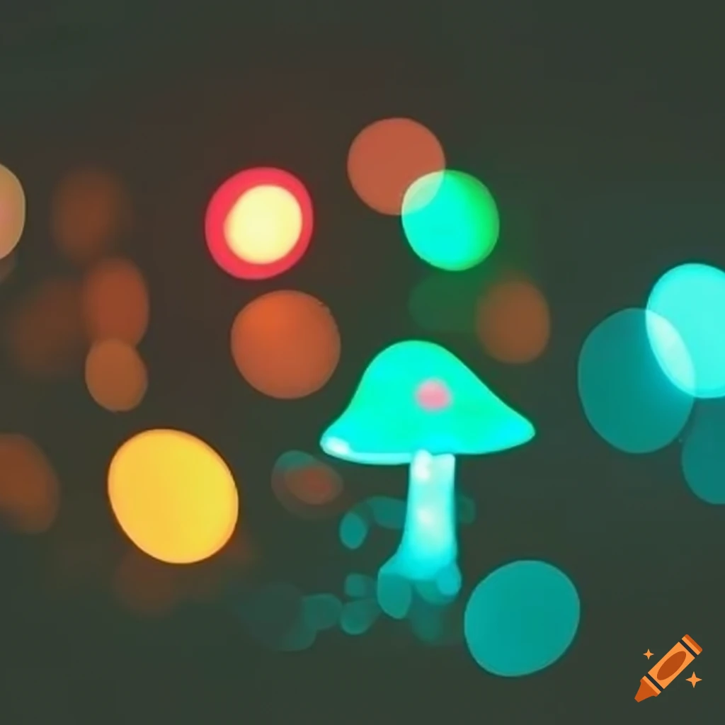 mushroom-shaped bokeh lights