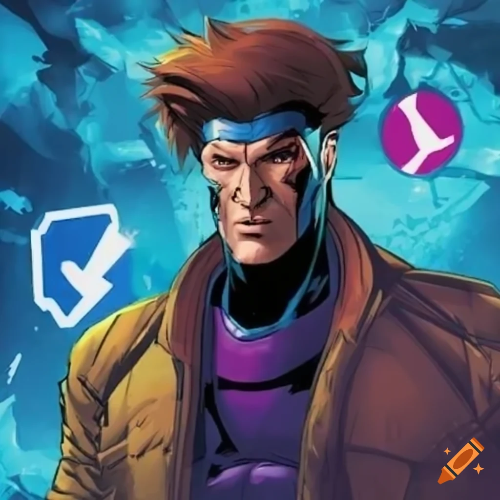 Gambit from X-Men holding cards