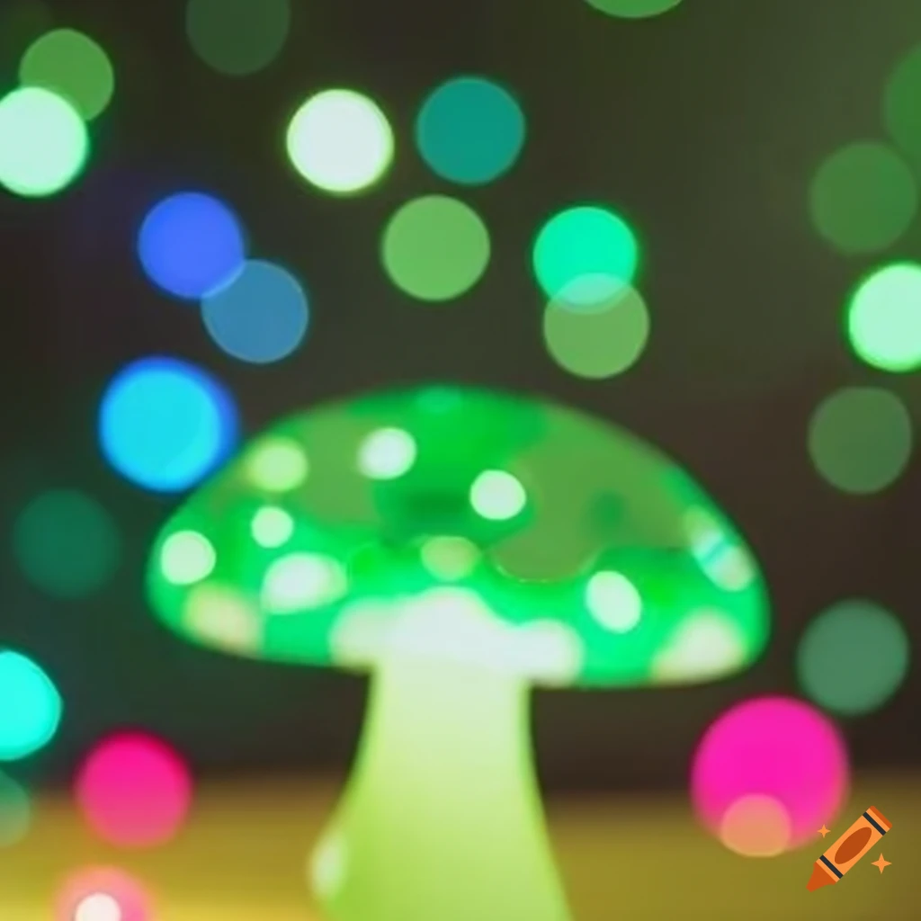 abstract bokeh lights in the shape of mushrooms