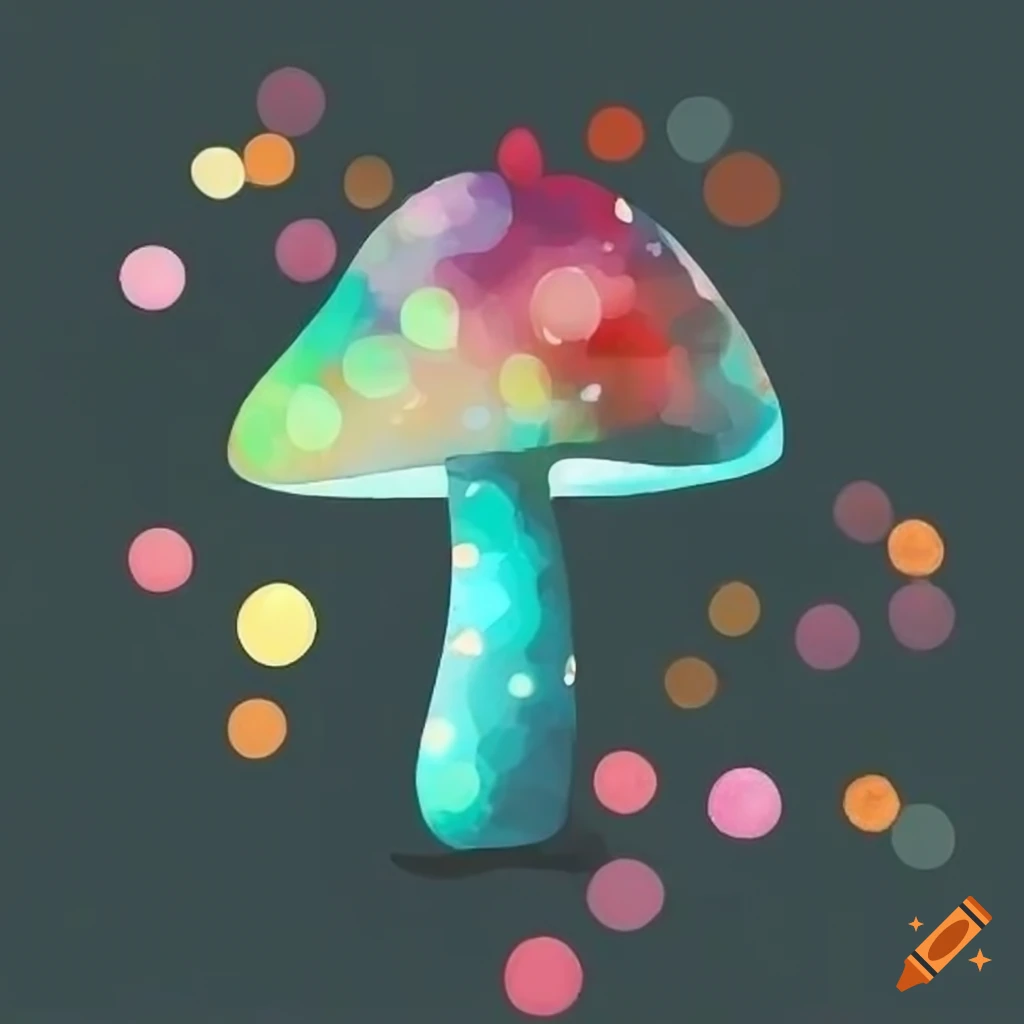 bokeh of tiny mushrooms