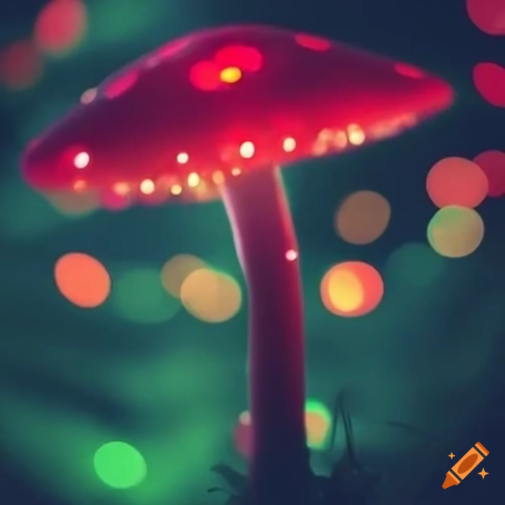 glowing mushroom bokeh photography