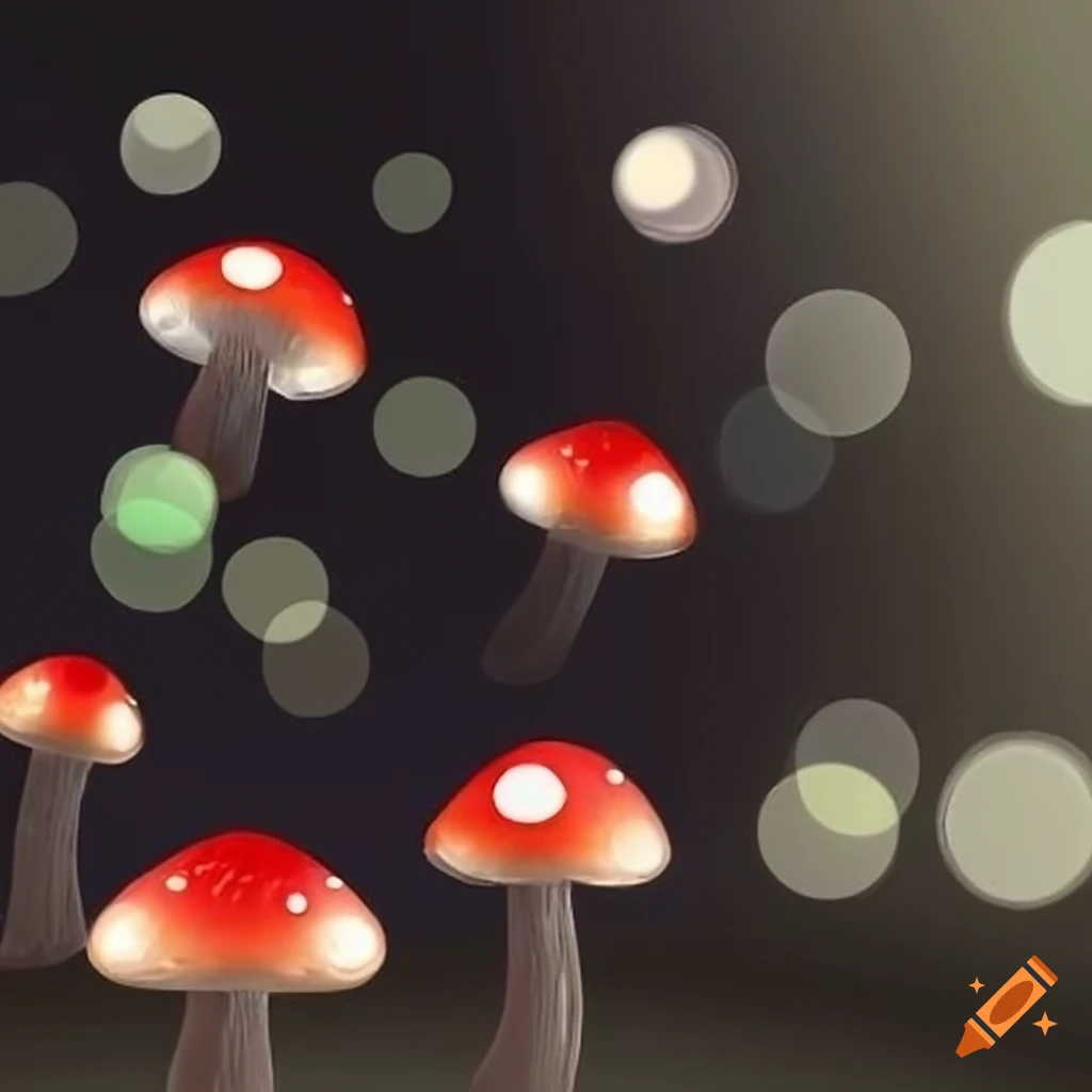 bokeh of small mushroom-shaped lights