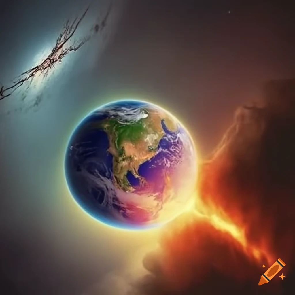 Concept of the earth falling