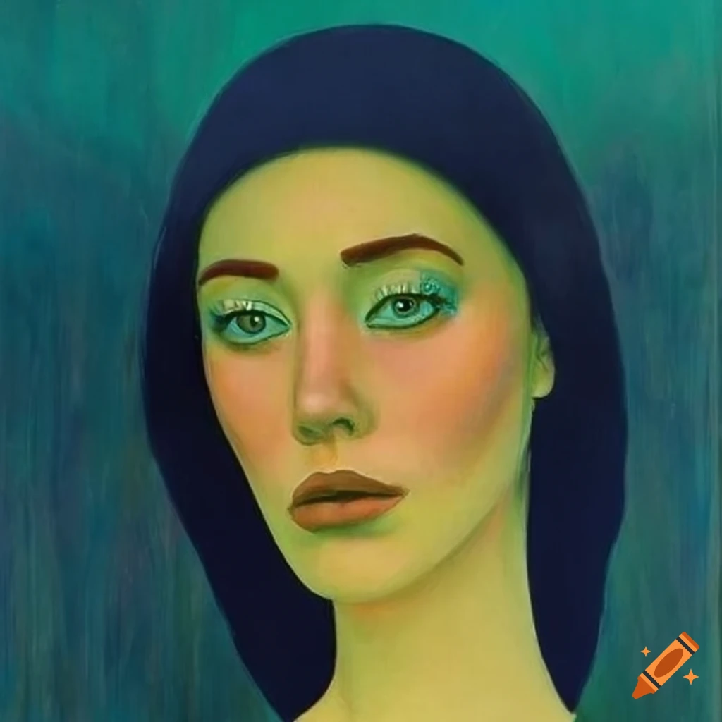 Abstract Cubist Portrait Of A Beautiful Girl In A Minimalist Style On