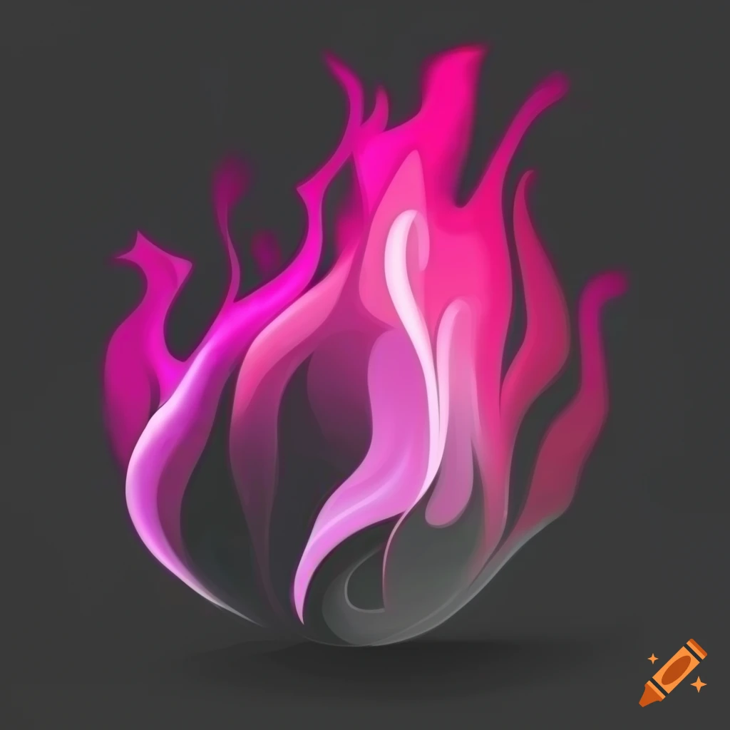 vector art of pink flames in motion